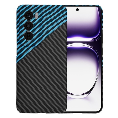 Husa pentru Oppo Reno12, SKYDDAR INNOVATION, textura carbon, Carbonite FiberShell, set cu sticker, Bleu,