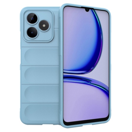 Husa pentru Realme C53, SKYDDAR INNOVATION, Magic Shield, din Silicon Mat, set cu sticker, Bleu