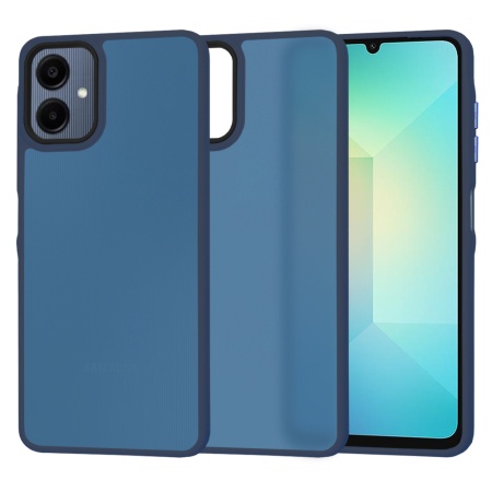Husa pentru Samsung Galaxy A06, SKYDDAR INNOVATION, HaloFrost, AntiSoc, Bleumarin, set cu sticker