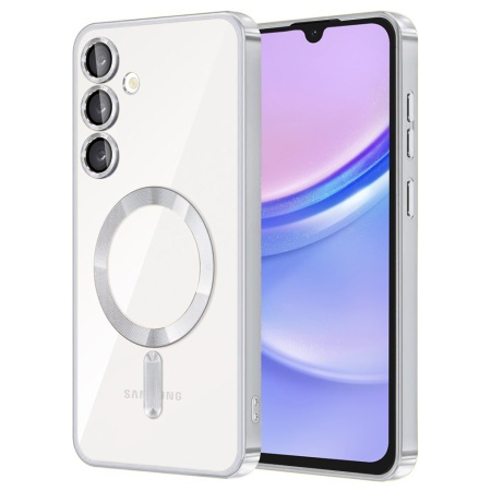 Husa pentru Samsung Galaxy A15 4G / Galaxy A15 5G cu Magsafe integrat, SKYDDAR Luxury Shield - Argintiu