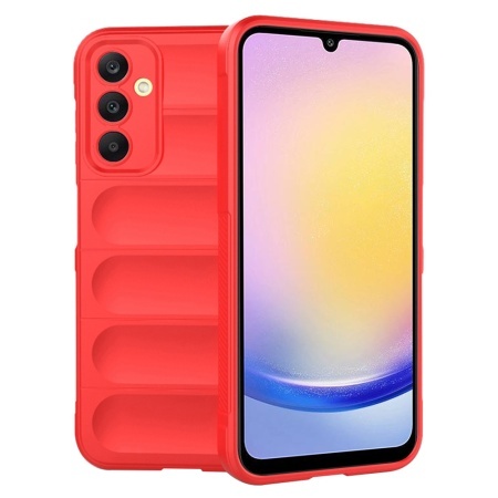 Husa pentru Samsung Galaxy A25 5G, SKYDDAR INNOVATION, Magic Shield, din Silicon Mat, set cu sticker, Rosu