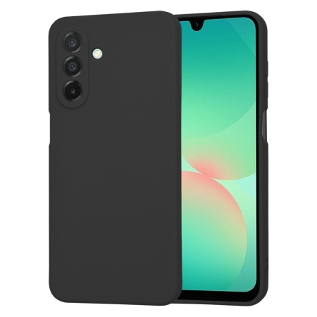 Husa pentru Samsung Galaxy A26 5G, SKYDDAR INNOVATION, din Silicon Catifelat, SoftElegance, set cu sticker, Negru