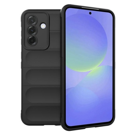 Husa pentru Samsung Galaxy A36 5G / Galaxy A56 5G, SKYDDAR INNOVATION, Vogue, din Silicon Mat, Negru, set cu sticker
