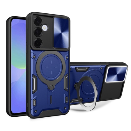 Husa pentru Samsung Galaxy A36 5G, SKYDDAR INNOVATION, CamGuard Pro, Inel Magnetic, Protectie Camera, set cu sticker, Albastru