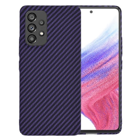 Husa pentru Samsung Galaxy A53 5G, SKYDDAR INNOVATION, textura carbon, Carbonite FiberShell, set cu sticker, Mov,