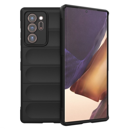 Husa pentru Samsung Galaxy Note 20 Ultra 5G / Galaxy Note 20 Ultra, SKYDDAR INNOVATION, Magic Shield, din Silicon Mat, set cu sticker, Negru