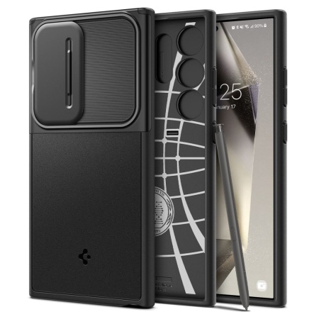 Husa pentru Samsung Galaxy S24 Ultra, Spigen Optik Armor - Negru