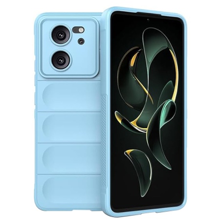 Husa pentru Xiaomi 13T / 13T Pro, SKYDDAR INNOVATION, Magic Shield, din Silicon Mat, set cu sticker, Bleu