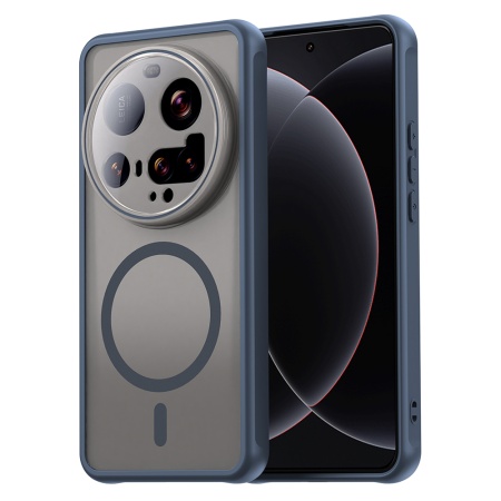 Husa pentru Xiaomi 15 Ultra, SKYDDAR INNOVATION, HaloFrost MagSafe II, Antisoc, set cu sticker, Bleumarin