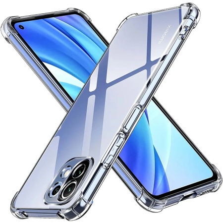 Husa pentru Xiaomi Mi 11 Lite / Mi 11 Lite 5G / 11 Lite 5G NE , SKYDDAR INNOVATION, Shockproof Clear din Silicon Slim, Transparenta, set cu sticker