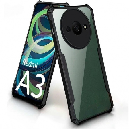 Husa pentru Xiaomi Redmi A3, SKYDDAR INNOVATION, StealthArmor, Antisoc, set cu sticker, Negru