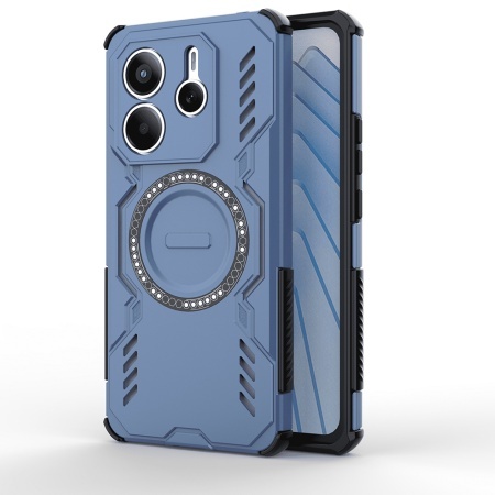 Husa pentru Xiaomi Redmi Note 14 5G, SKYDDAR INOVATION, ArmorMag, Magsafe, set cu sticker, Albastru