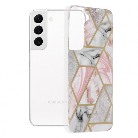 Husa Samsung Galaxy S22 Marble Series, Techsuit - Pink Hex