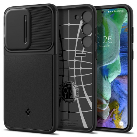 Husa Samsung Galaxy S23 Plus, Spigen Optik Armor - Negru