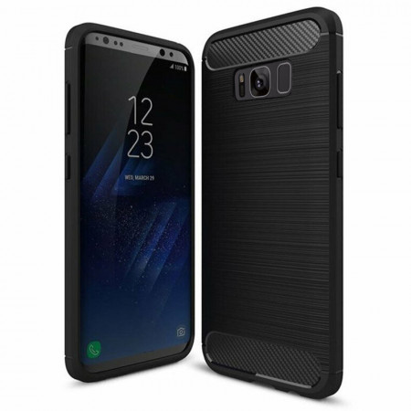 Husa Samsung Galaxy S8 Plus, Carbon Silicone, Techsuit - Negru