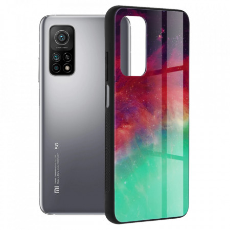 Husa Xiaomi Mi 10T cu sticla securizata, Techsuit Glaze - Fiery Ocean