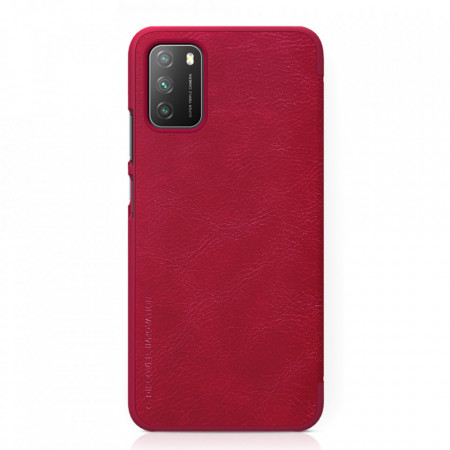Husa Xiaomi Poco M3, Qin Leather Case, Nillkin - Rosu