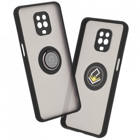 Husa Xiaomi Redmi Note 9S / Note 9 Pro / Note 9 Pro Max cu inel, Techsuit Glinth - Negru