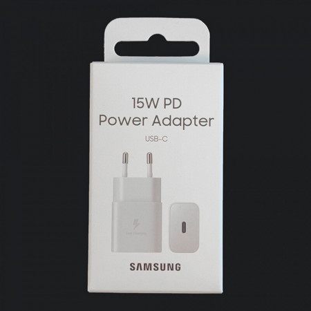 Incarcator priza fast charge 15W, Type-C, Original Samsung - Alb