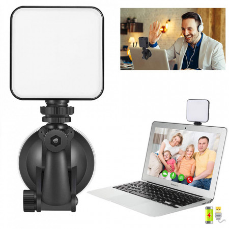 Lampa LED cu suport ajustabil pentru laptop, Techsuit - Negru