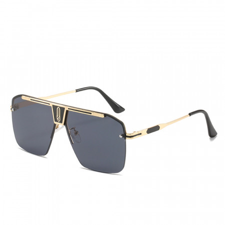 Ochelari de soare barbati, rame aluminiu, Skyddar Vistta 2576 - Auriu Negru Gri