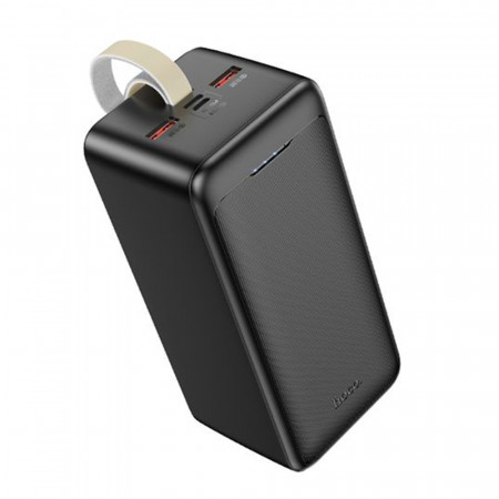 Baterie Externa cu Snur si 2xUSB, Type-C, Micro-USB, PD 30W, 50000mAh, LED indicator, Hoco (J111D) - Negru