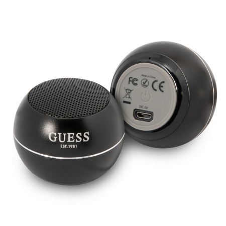 Boxa portabila Guess Mini Bluetooth Speaker (GUWSALGEP), 3W, Autonomie 4 ore, Negru