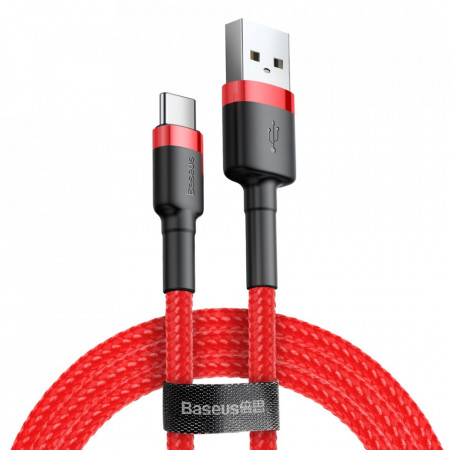 Cablue de date USB la Type-C, 3A, 0.5m, Cafule Baseus (CATKLF-A09) - Rosu