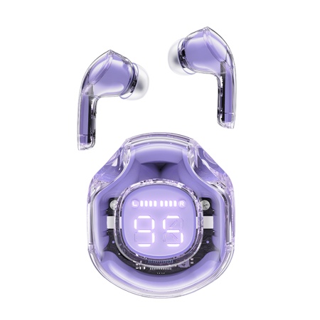 Casti Bluetooth Wireless, AceFast T8, Casti fara Fir, Bluetooth 5.3, TWS, USB-C, cu dock de incarcare, Rezistente la Praf IPX4, Mov