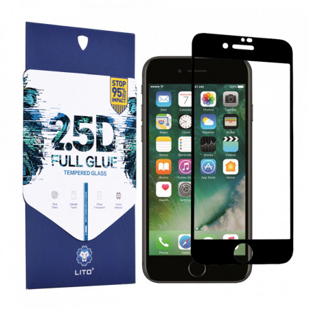 Folie de sticla iPhone 6 / 6S, 2.5D FullGlue LITO - Negru