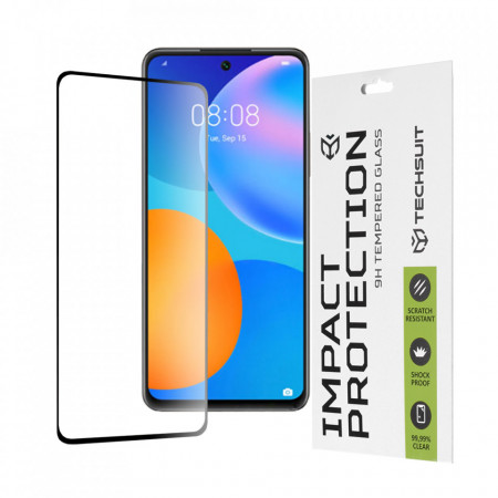 Folie Huawei P Smart 2021, ce acopera tot ecranul 111D, Techsuit - Negru