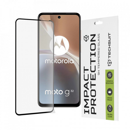 Folie Motorola Moto G32 ce acopera tot ecranul 111D, Techsuit - Negru