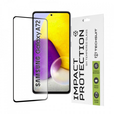 Folie Samsung Galaxy A72 5G, ce acopera tot ecranul 111D, Techsuit - Negru