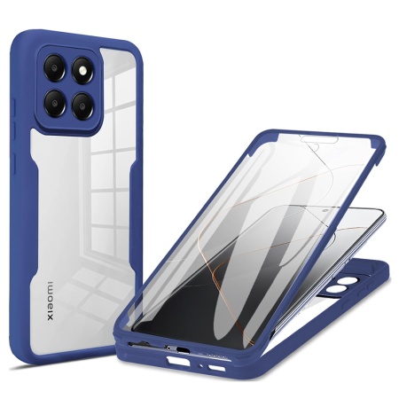 Husa + Folie pentru Xiaomi 14, SKYDDAR INNOVATION, [Pachet 360°] ColorVerse, set cu sticker, Albastru