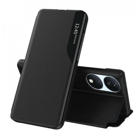Husa Honor X7b tip carte, Skyddar Eco View Leather - Negru