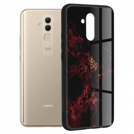 Husa Huawei Mate 20 Lite cu sticla securizata, Techsuit Glaze - Red Nebula