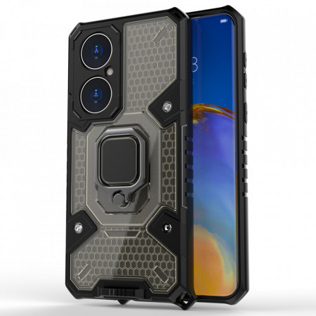 Husa Huawei P50 Pro cu inel, Techsuit Honeycomb - Negru