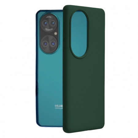 Husa Huawei P50 Pro din silicon moale, Techsuit Soft Edge - Dark Green