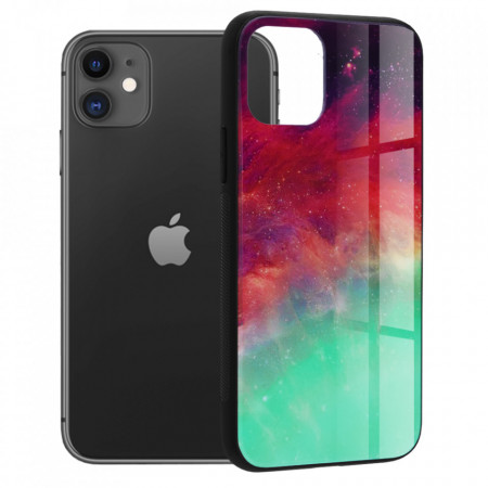 Husa iPhone 11 cu sticla securizata, Techsuit Glaze - Fiery Ocean