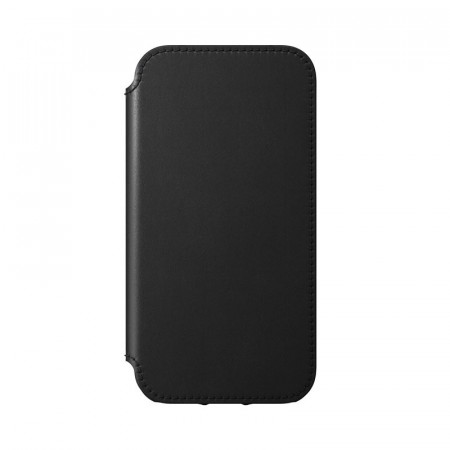 Husa iPhone 12 Mini din piele naturala, NOMAD Rugged Folio - Black