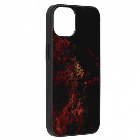 Husa iPhone 13 Mini cu sticla securizata, Techsuit Glaze - Red Nebula