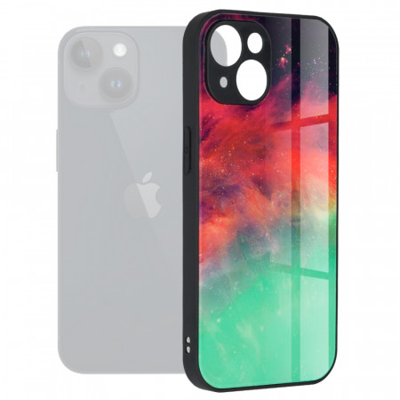 Husa iPhone 15 cu sticla securizata, Techsuit Glaze - Fiery Ocean