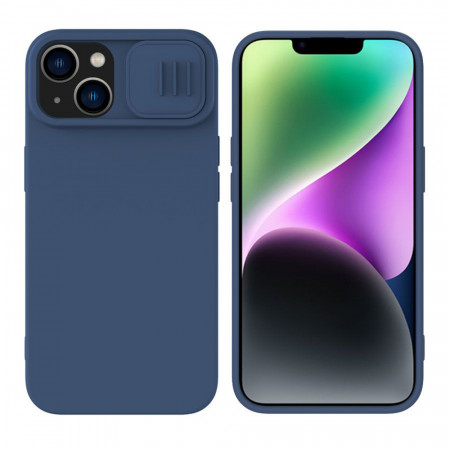 Husa iPhone 15 Plus, Nillkin CamShield Silky MagSafe Silicone - Midnight Blue