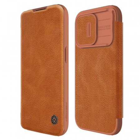 Husa iPhone 15 Pro, Qin Pro Leather Case, Nillkin - Maro