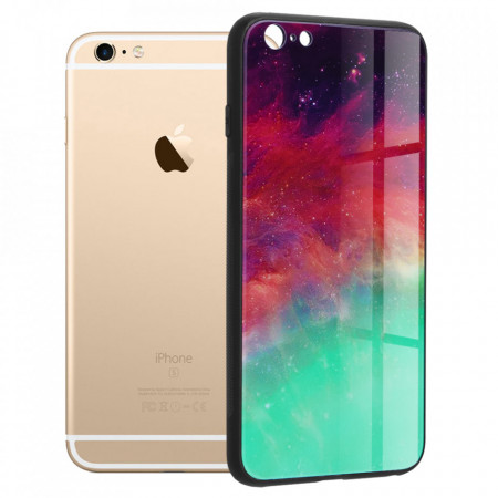 Husa iPhone 6 Plus cu sticla securizata, Techsuit Glaze - Fiery Ocean