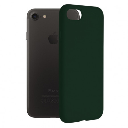 Husa iPhone 7 / 8 / SE 2020 din silicon moale, Techsuit Soft Edge - Dark Green