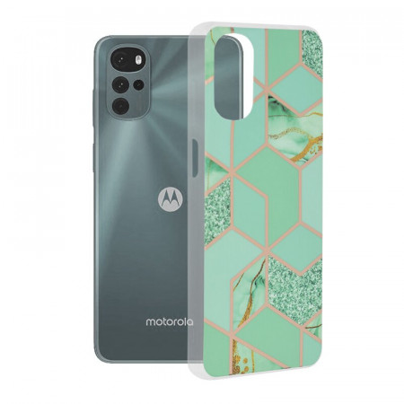 Husa Motorola Moto G22 Marble Series, Techsuit - Green Hex