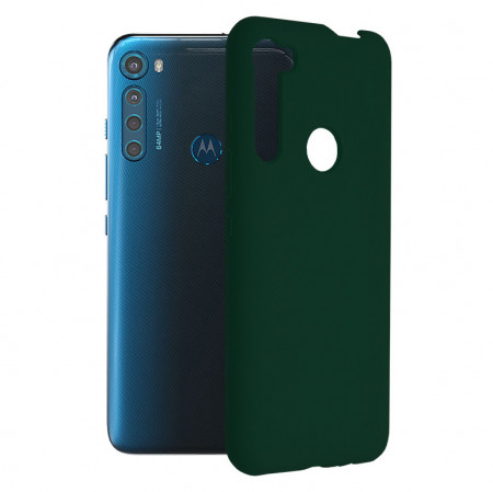 Husa Motorola One Fusion Plus din silicon moale, Techsuit Soft Edge - Dark Green