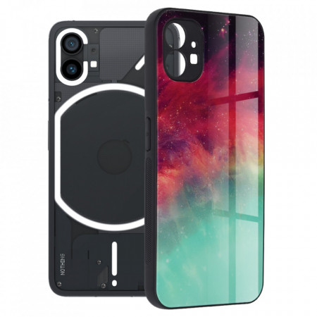Husa Nothing Phone (1) cu sticla securizata, Techsuit Glaze - Fiery Ocean