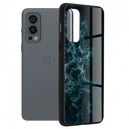 Husa Oneplus Nord 2 5G cu sticla securizata, Techsuit Glaze - Blue Nebula